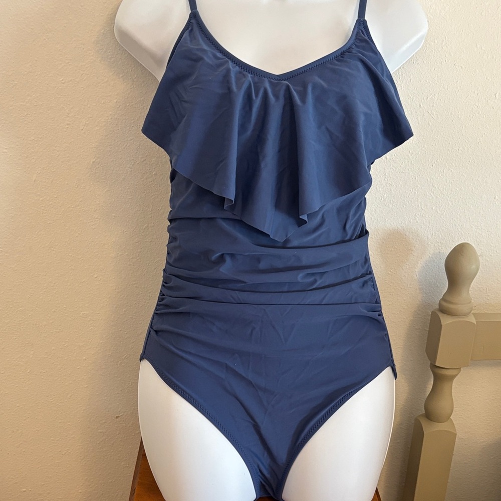 Swim Ruffled Blue Swimsuit